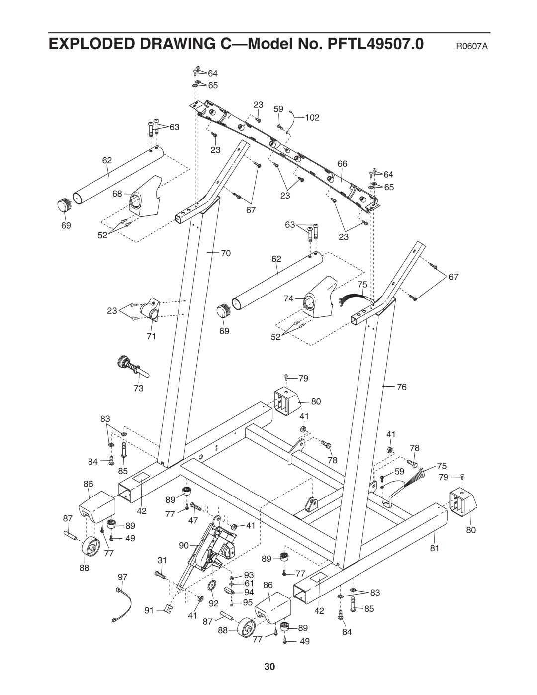 ProForm user manual Exploded Drawing C-Model No. PFTL49507.0 R0607A 