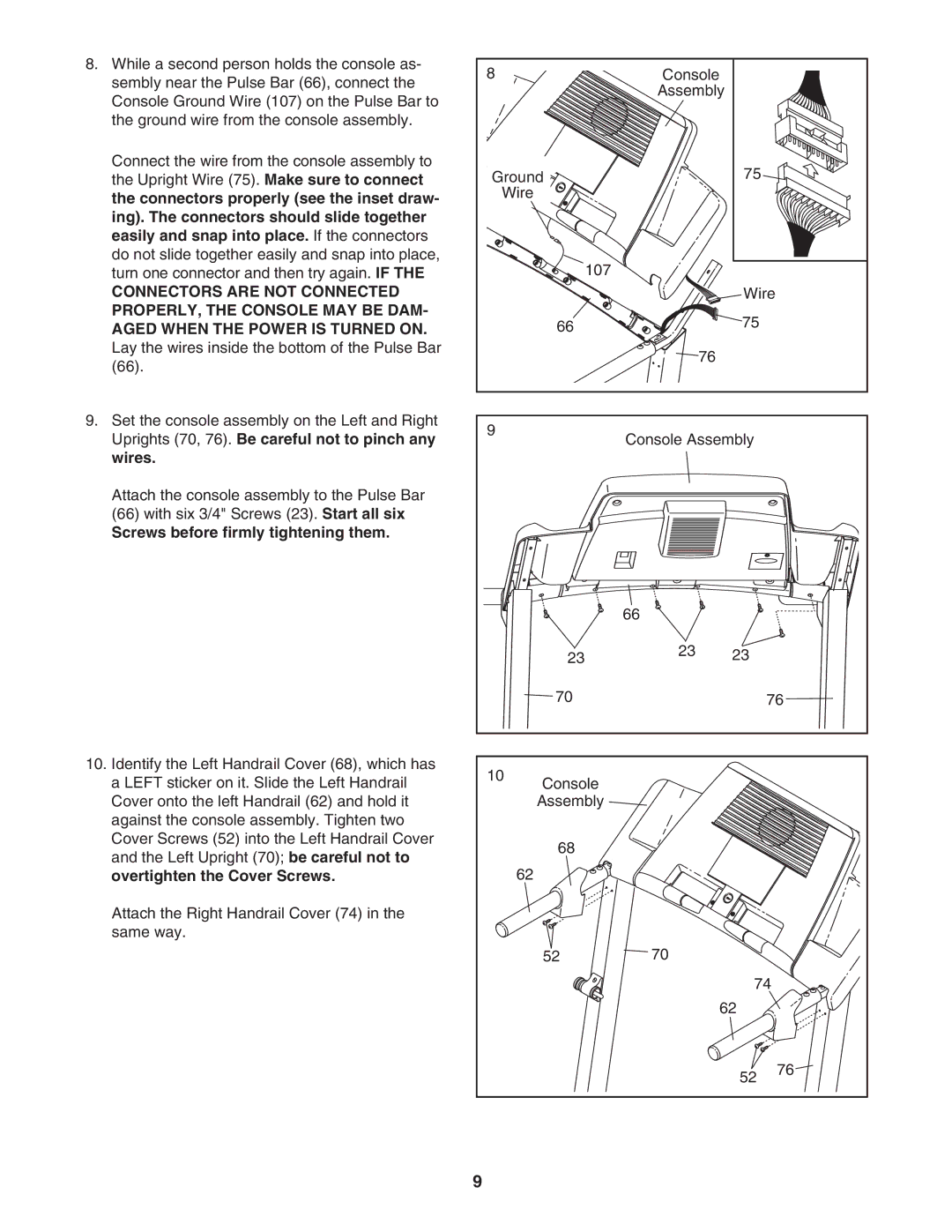 ProForm PFTL49507.0 user manual Connectors are not Connected 