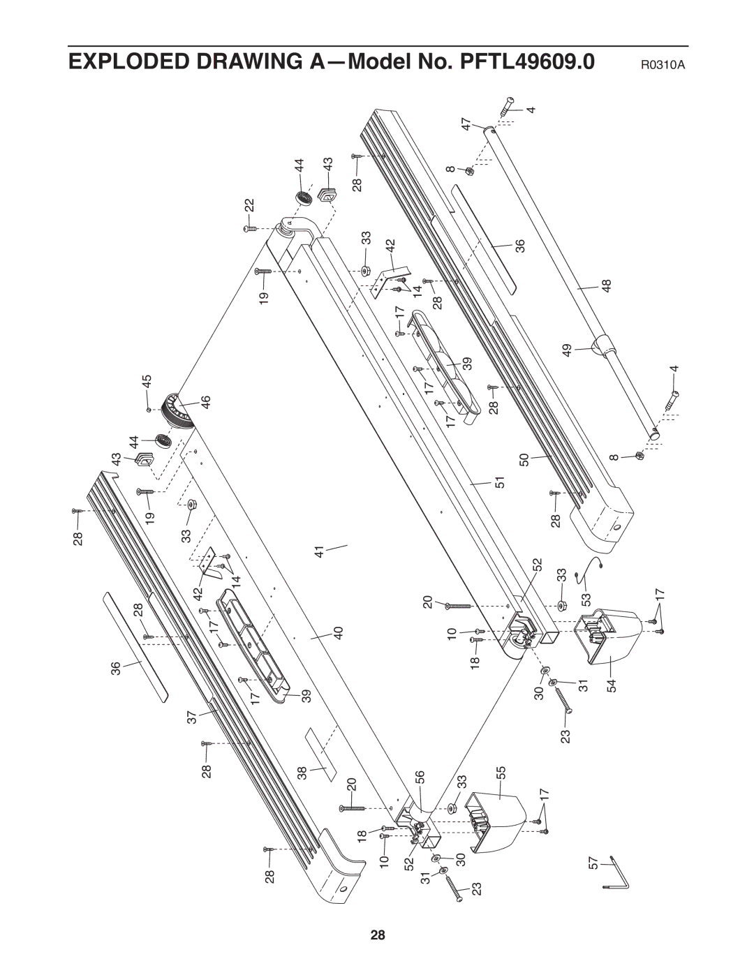 ProForm user manual Exploded Drawing A-Model No. PFTL49609.0 R0310A 