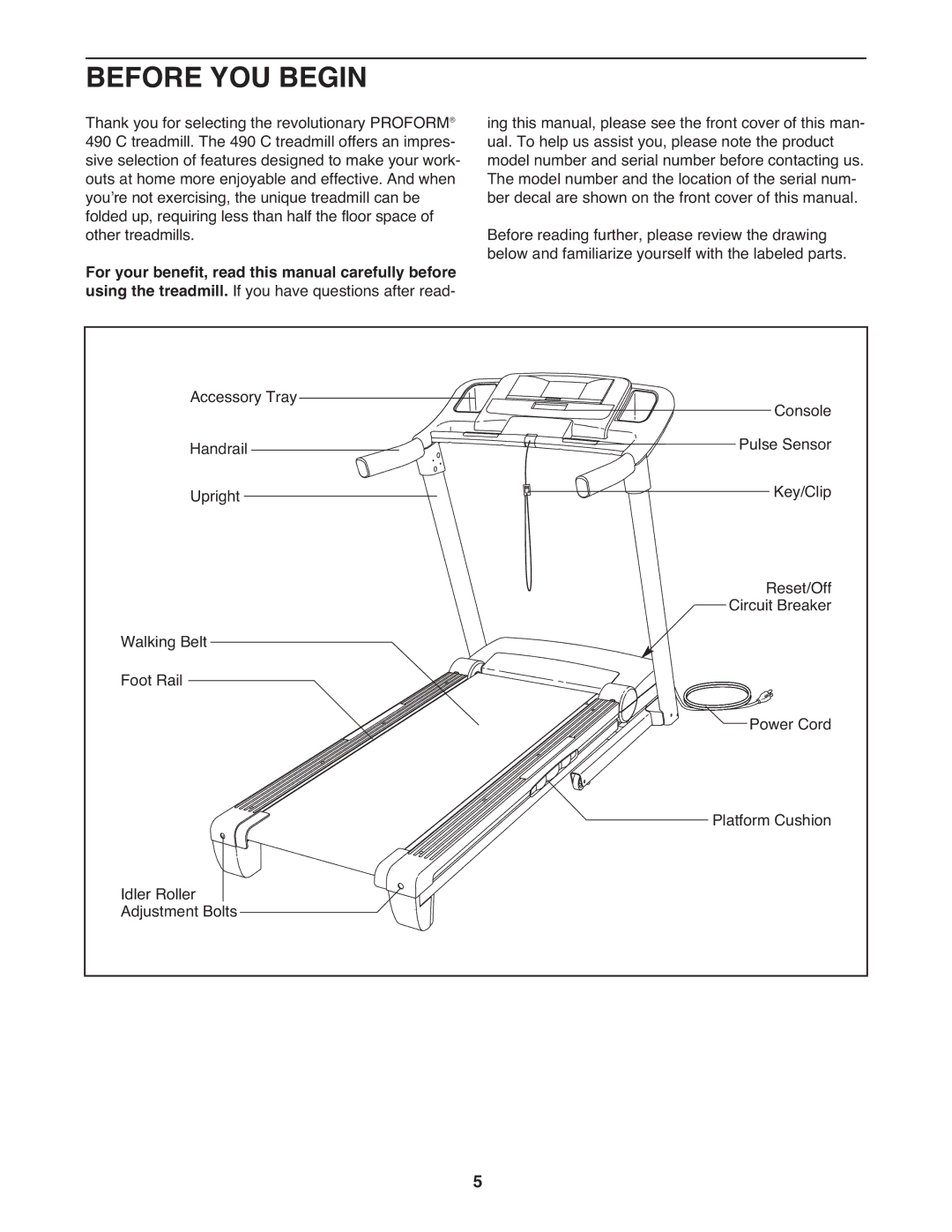 ProForm PFTL49609.0 user manual Before YOU Begin 