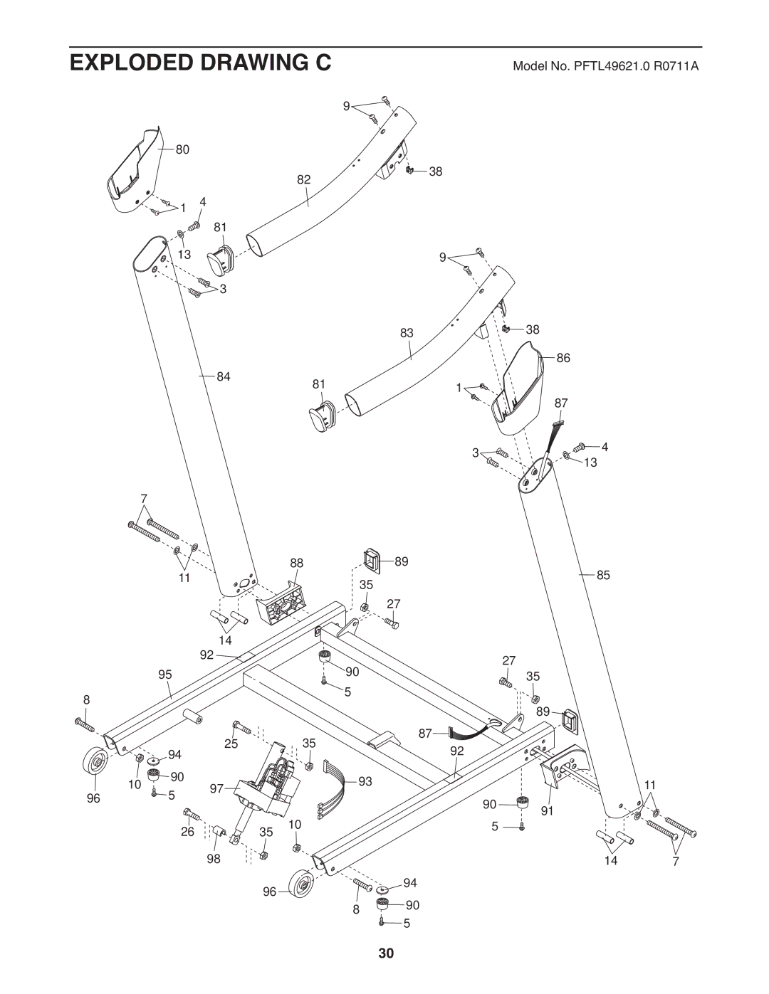 ProForm PFTL49621.0 warranty Exploded Drawing C 