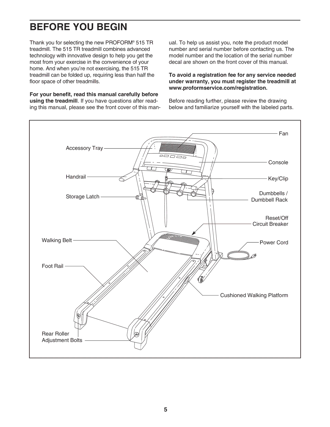 ProForm PFTL49707.0 user manual Before YOU Begin 