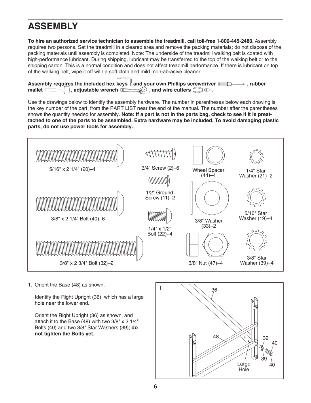 ProForm PFTL49707.0 user manual Assembly 