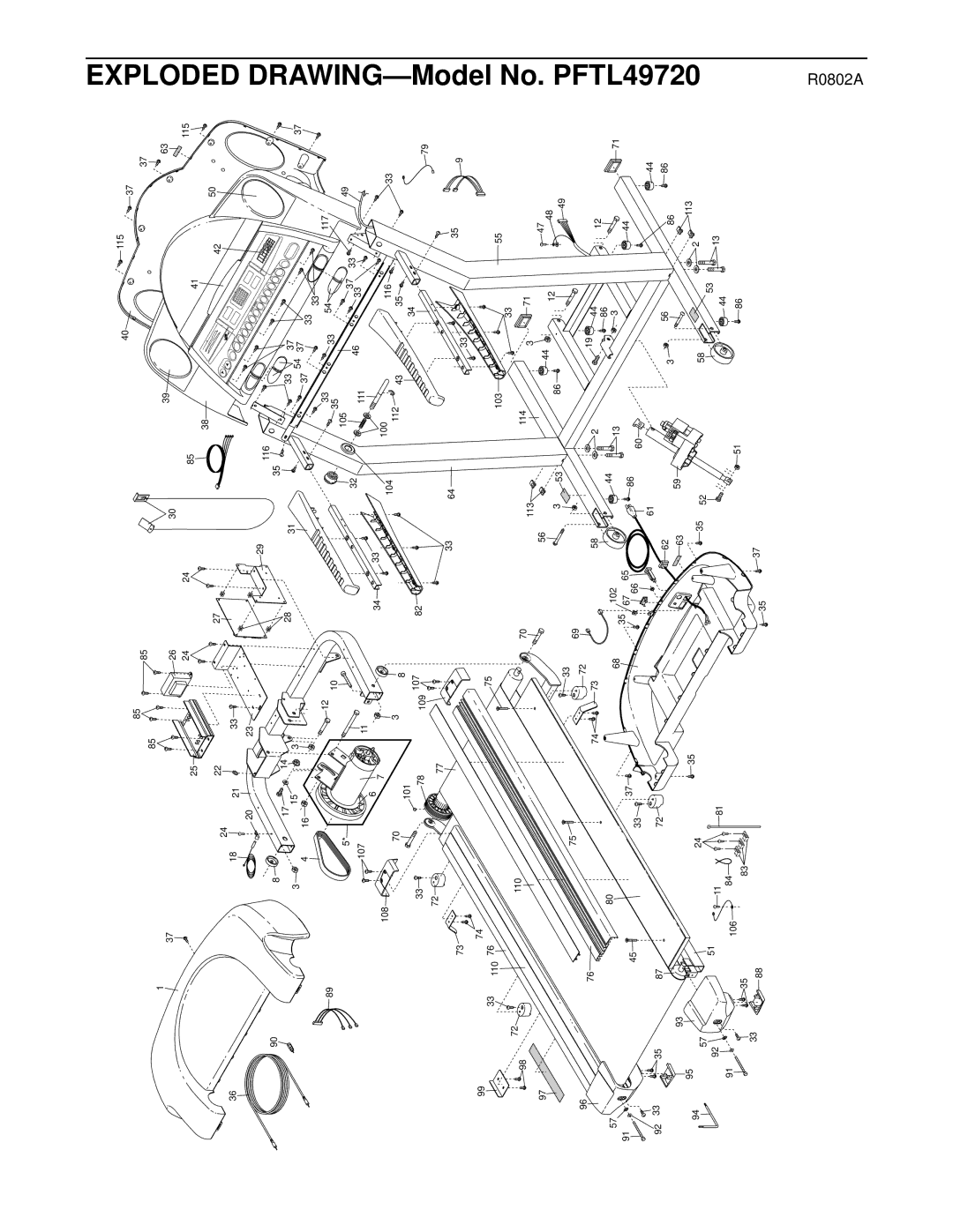 ProForm PFTL49720 user manual Drawing 