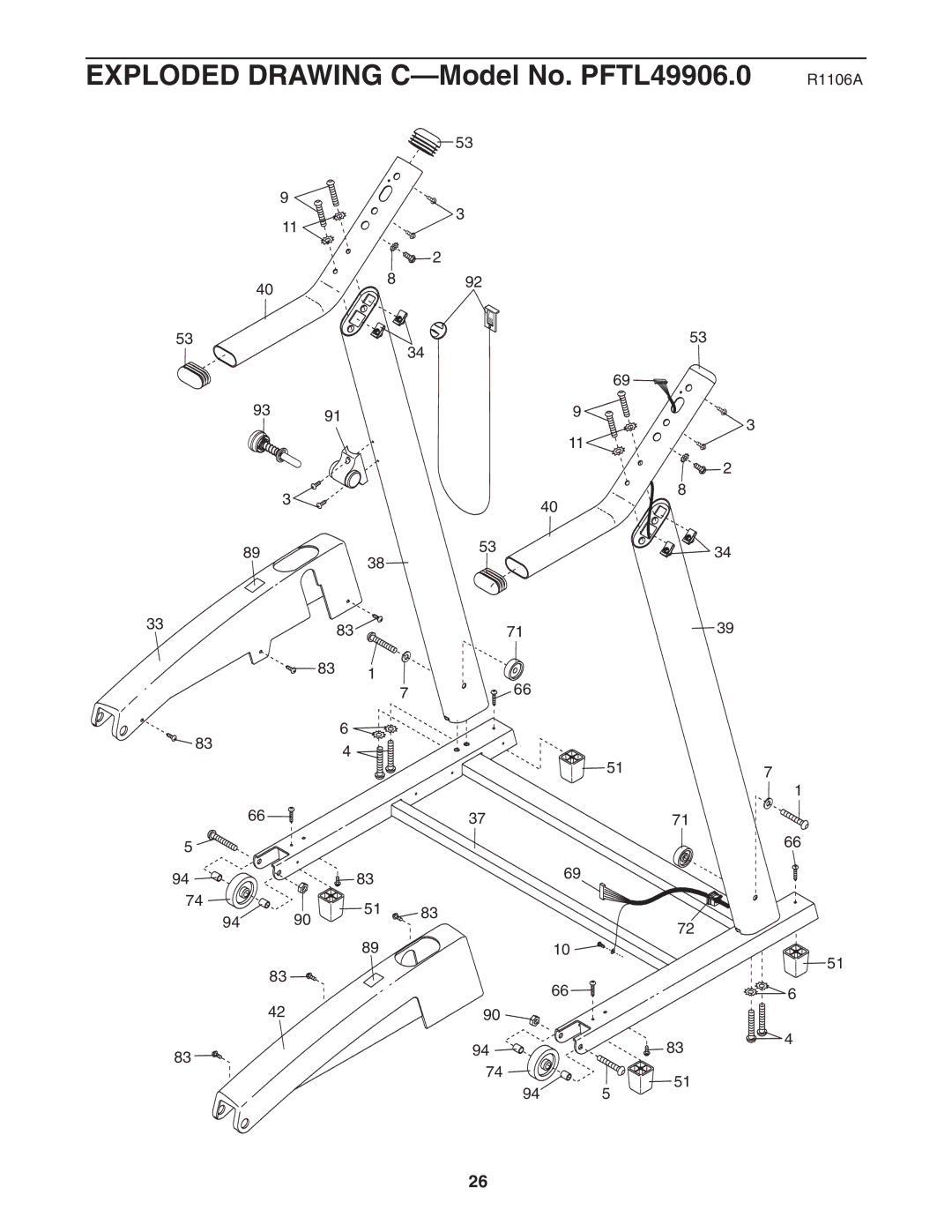 ProForm user manual Exploded Drawing C-Model No. PFTL49906.0 R1106A 