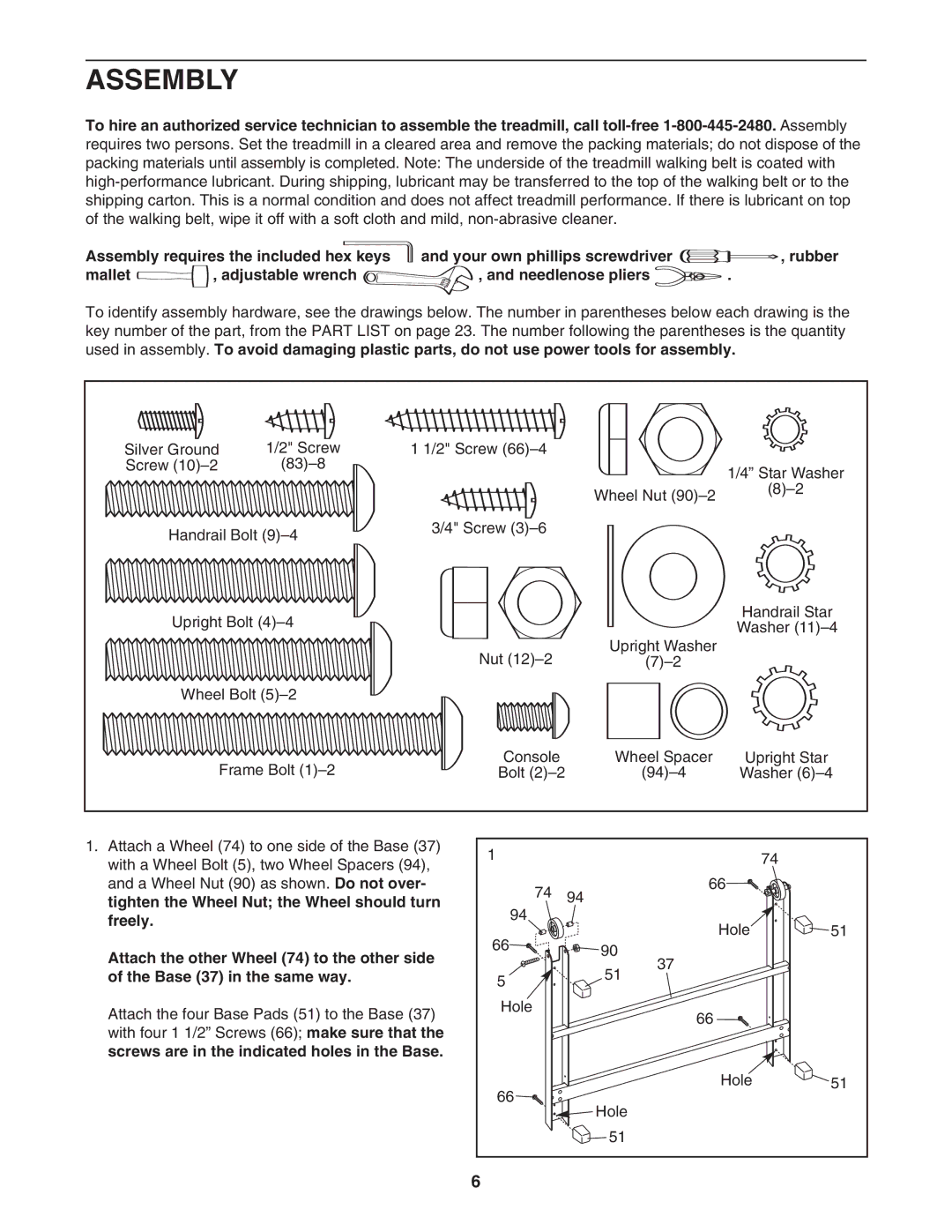 ProForm PFTL49906.0 user manual Assembly 