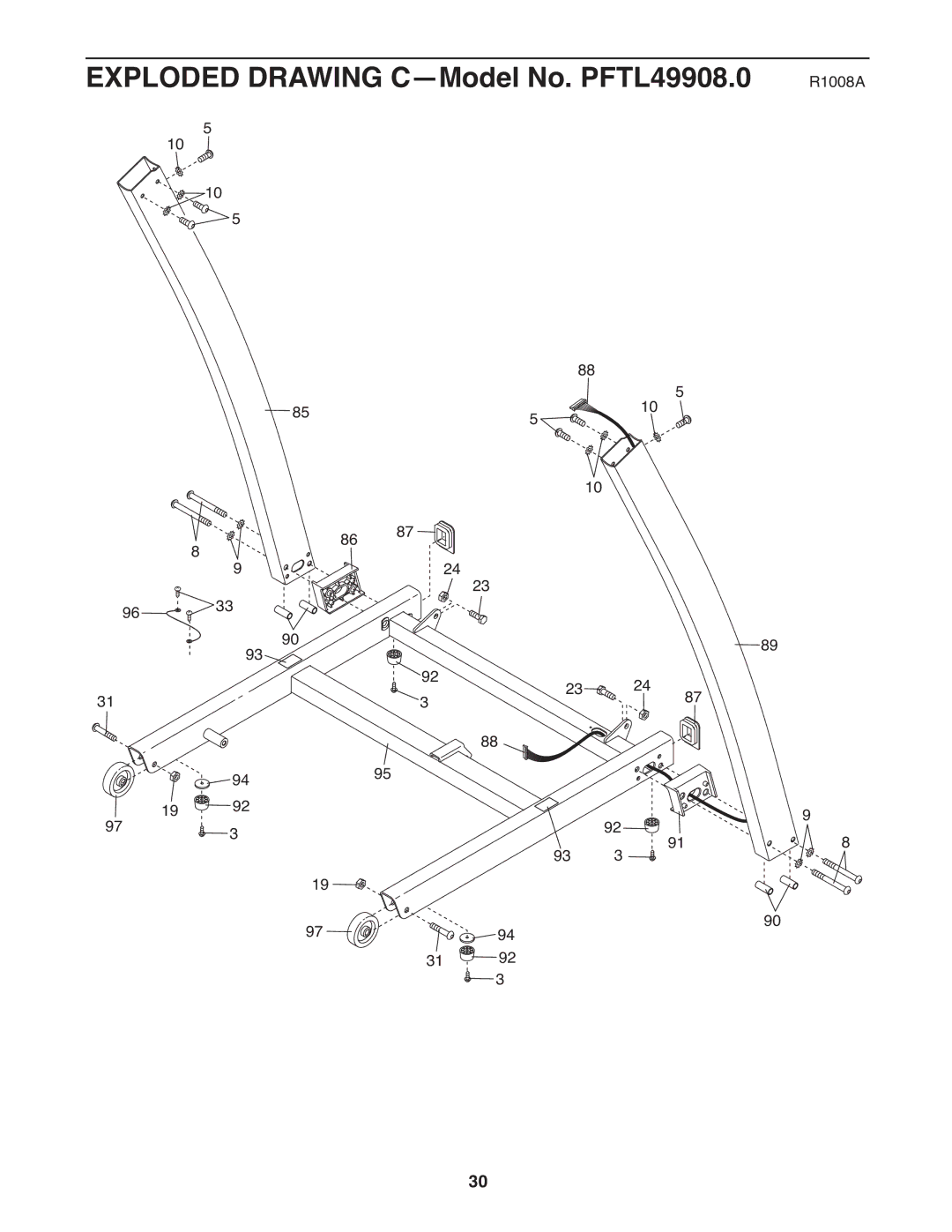 ProForm user manual Exploded Drawing C-Model No. PFTL49908.0 R1008A 