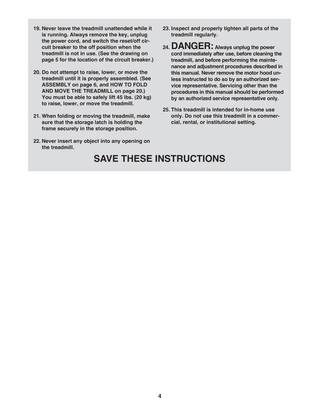 ProForm PFTL49908.0 user manual Cord immediately after use, before cleaning 