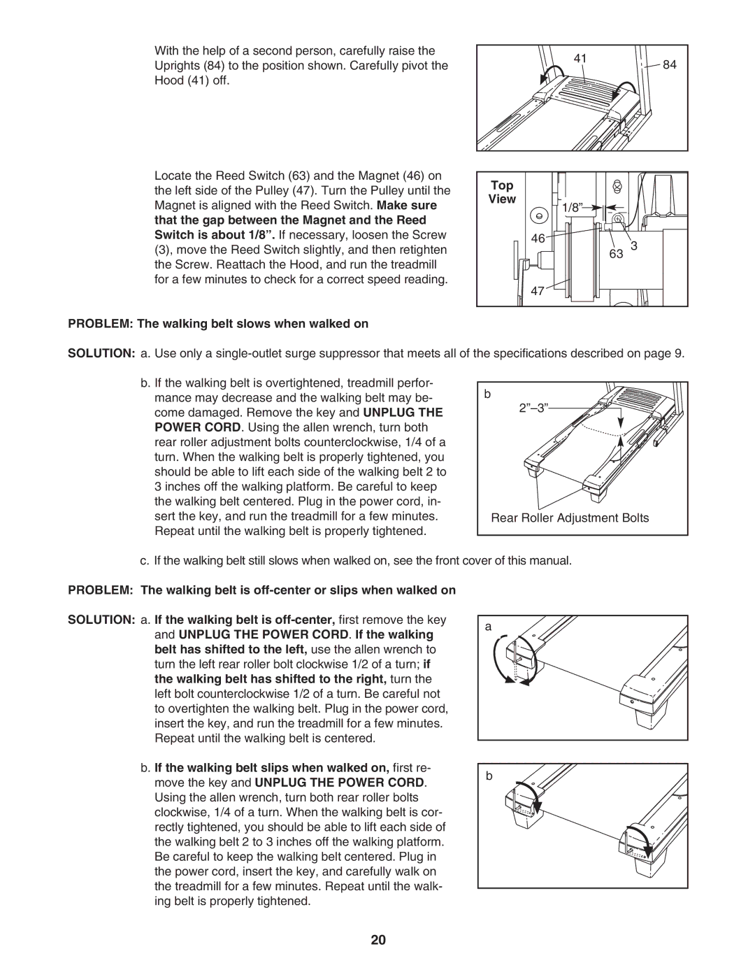 ProForm PFTL51105.0 user manual Problem The walking belt slows when walked on Top 