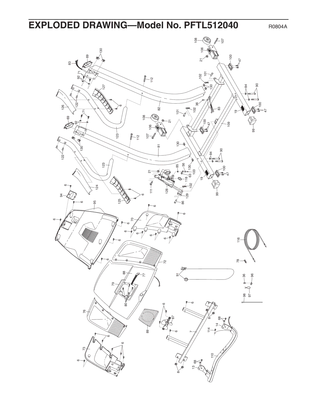 ProForm PFTL512040 user manual Exploded 