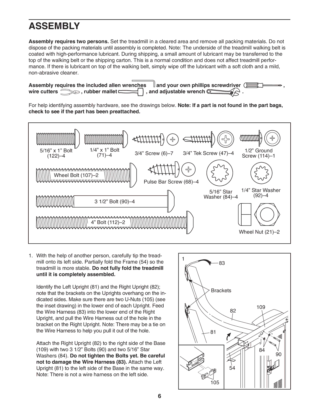 ProForm PFTL512040 user manual Assembly 