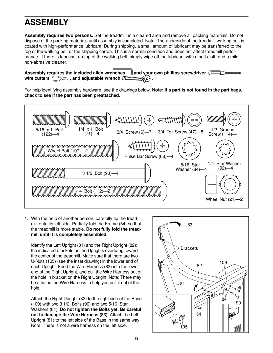 ProForm PFTL51230 user manual Assembly 