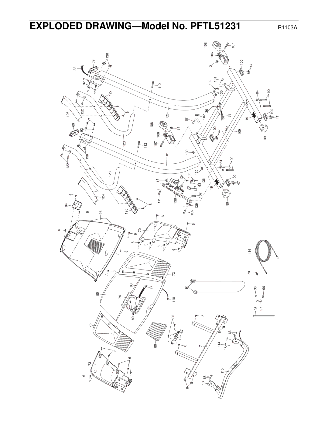 ProForm PFTL51231 user manual Exploded DRAWING-Model 