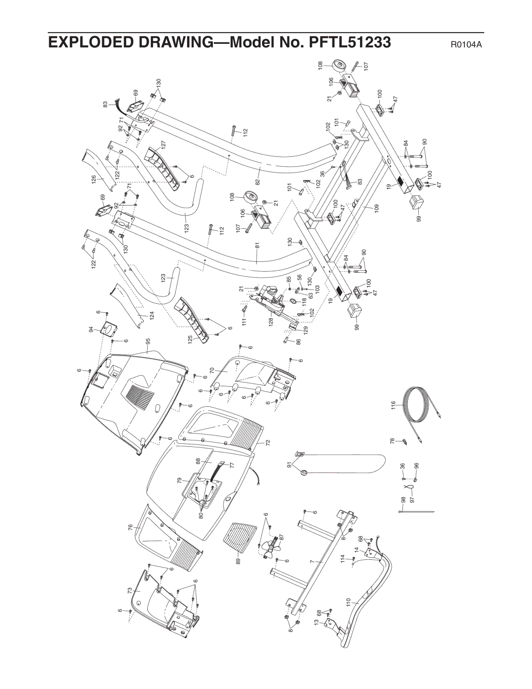 ProForm PFTL51233 user manual Exploded 