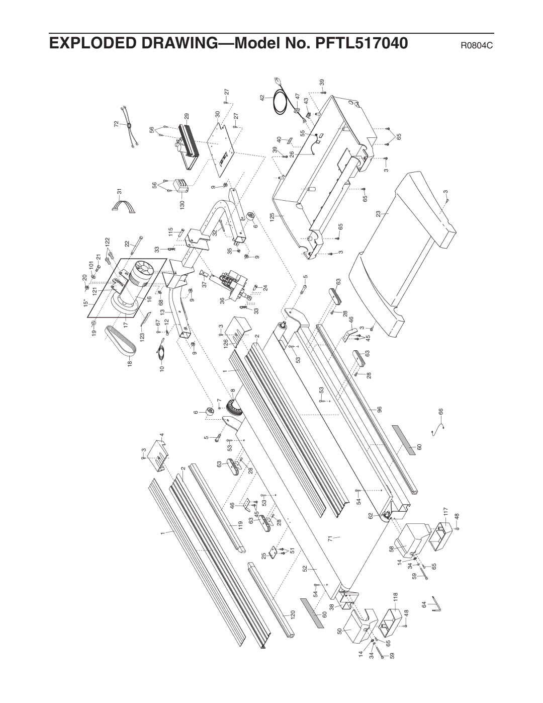 ProForm PFTL517040 user manual Exploded DRAWING-Model No 