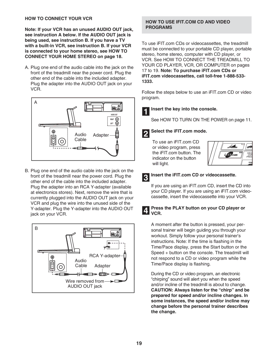 ProForm PFTL517041 user manual HOW to Connect Your VCR, Audio Adapter Cable, PressVCR. the Play button on your CD player or 