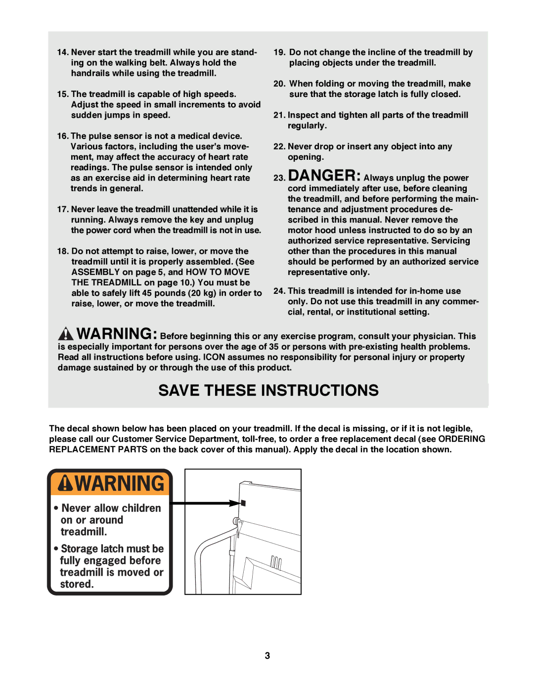 ProForm PFTL52580 user manual 