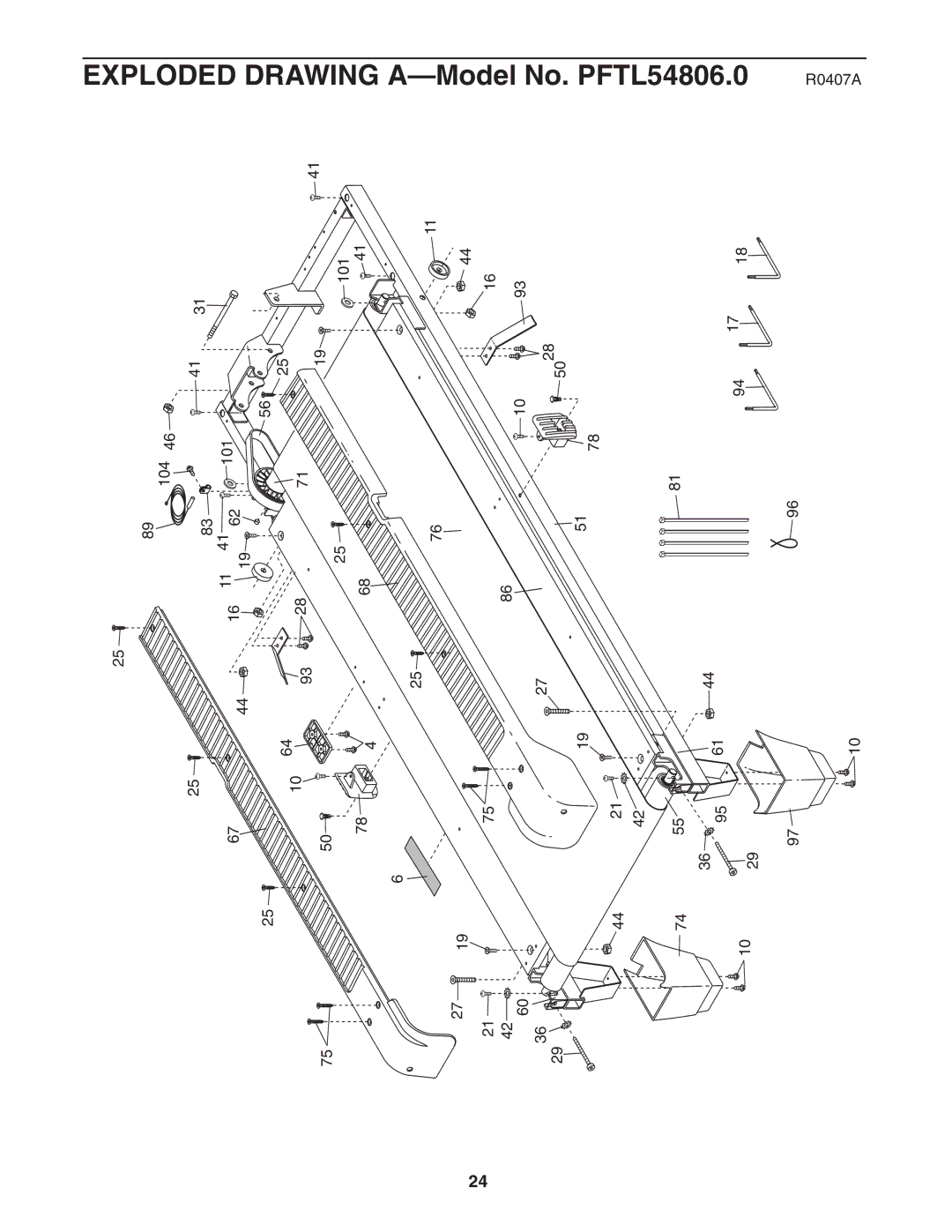 ProForm PFTL54806.0 user manual Exploded Drawing A-Model No. PFTL54806 