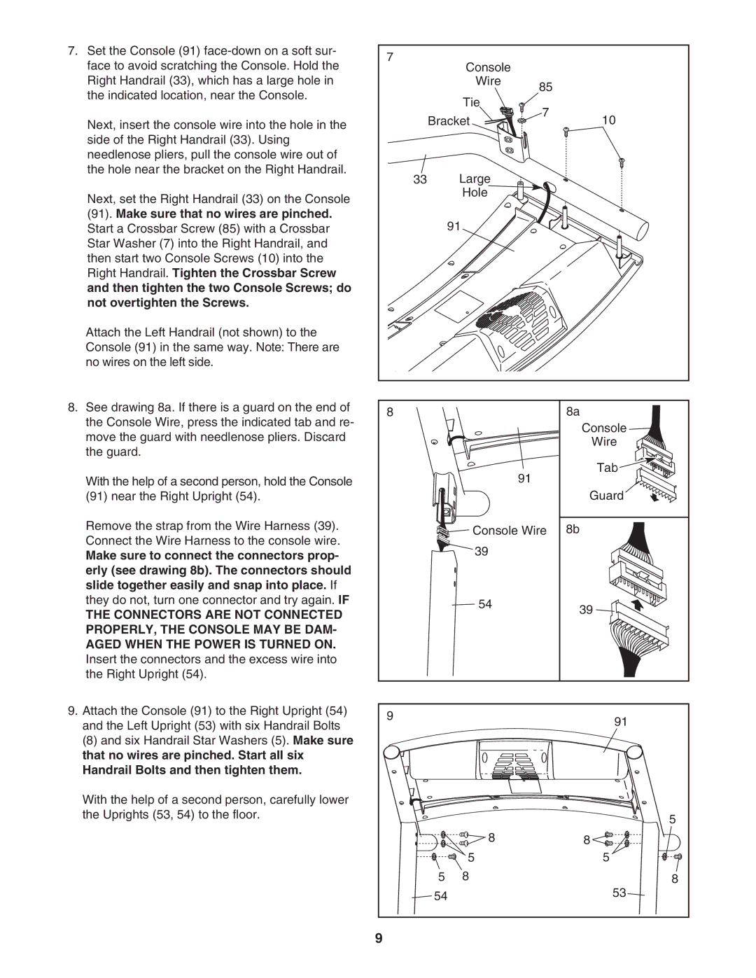 ProForm PFTL54806.0 user manual They do not, turn one connector and try again. if 