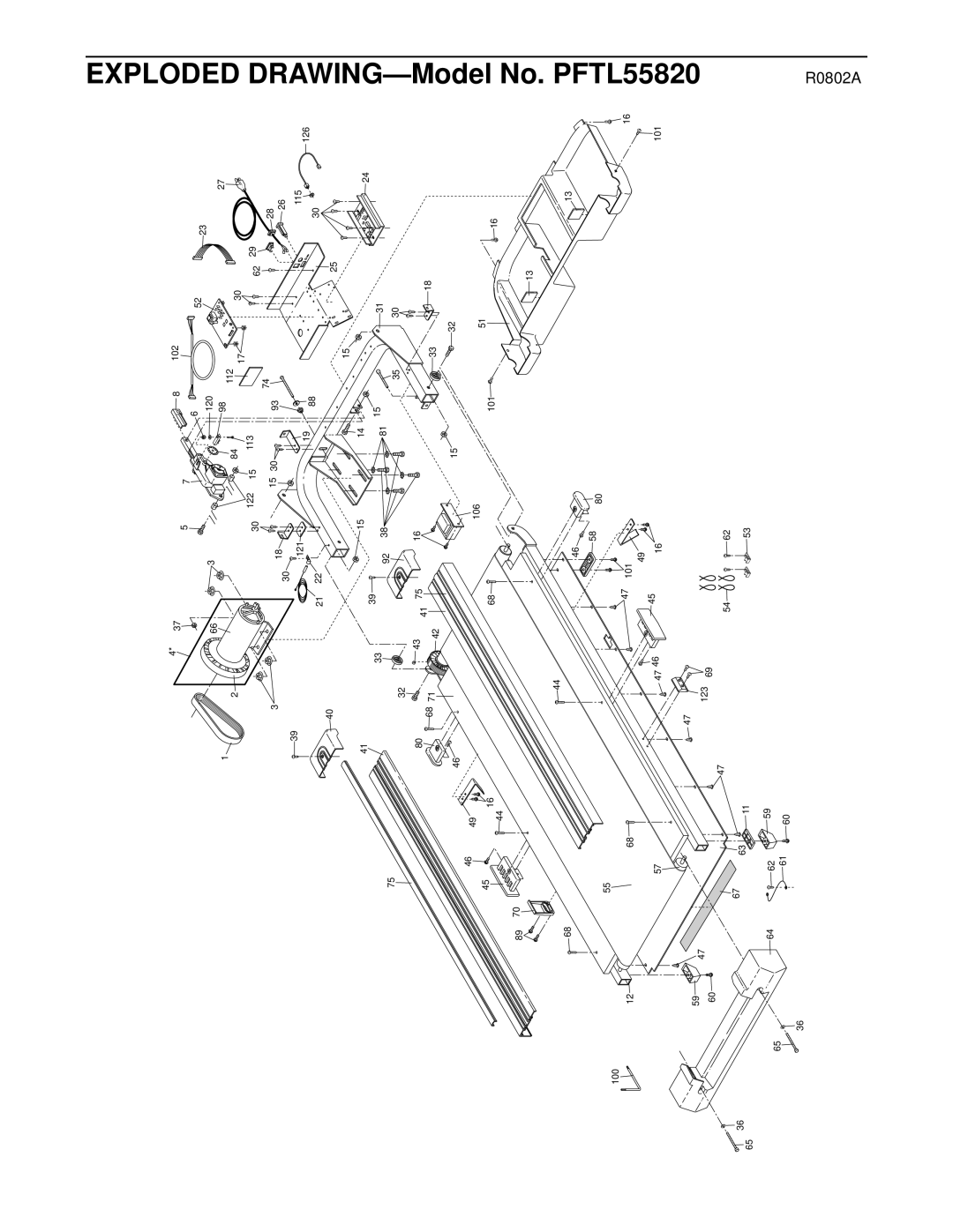 ProForm PFTL55820 user manual Exploded, DRAWINGModel 