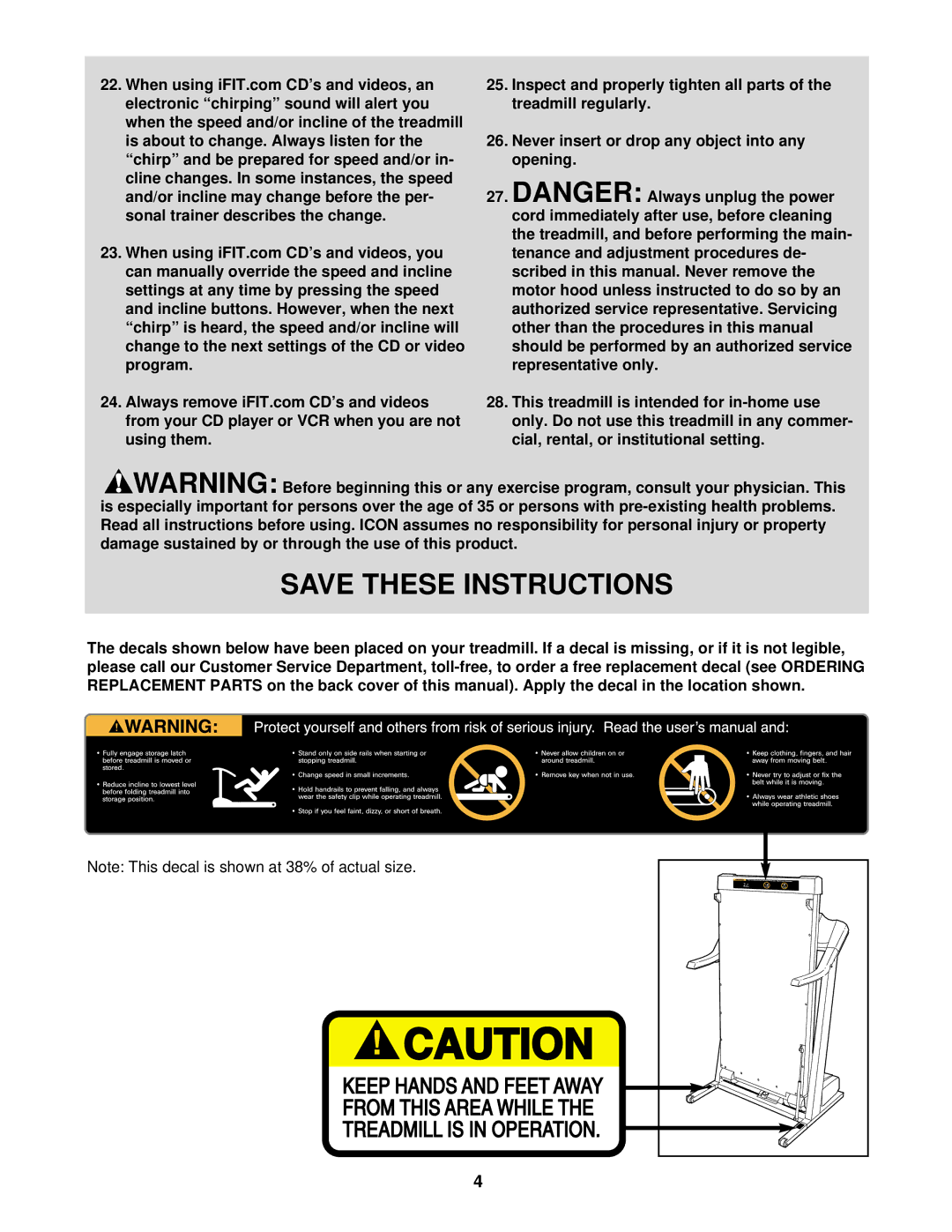 ProForm PFTL55820 user manual 