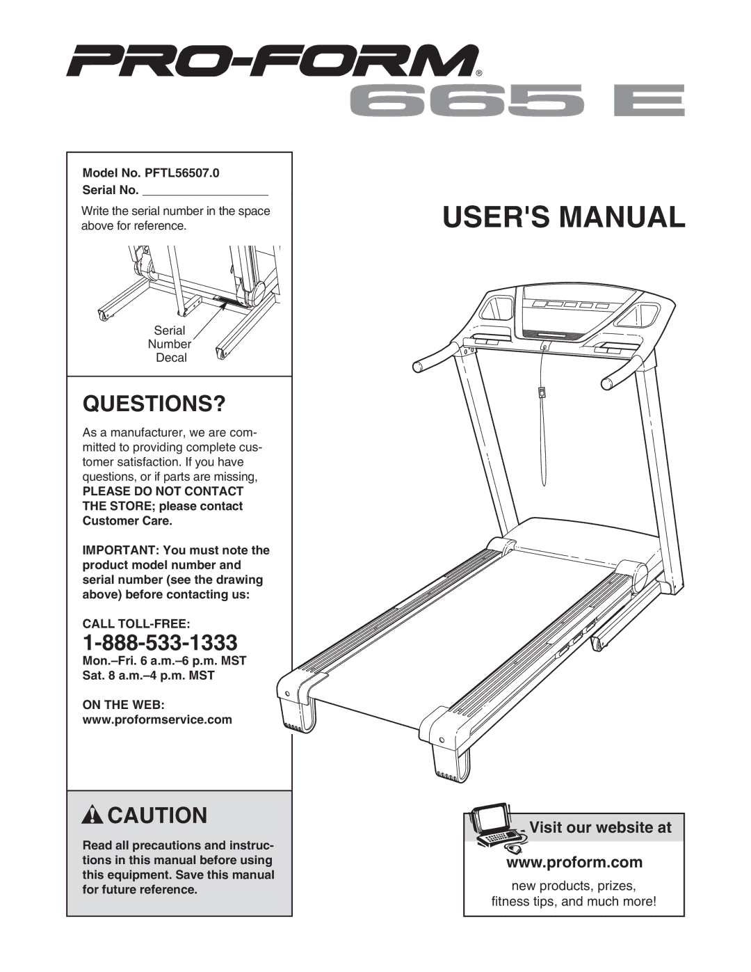 ProForm PFTL56507.0 user manual Questions?, Please do not Contact, Call TOLL-FREE, On the WEB 