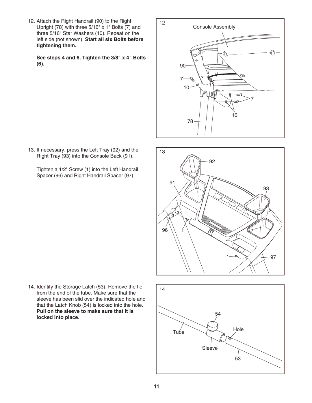 ProForm PFTL56507.0 user manual Pull on the sleeve to make sure that it is Locked into place 