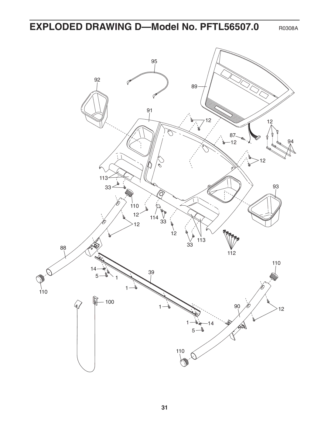 ProForm user manual Exploded Drawing D-Model No. PFTL56507.0 R0308A 