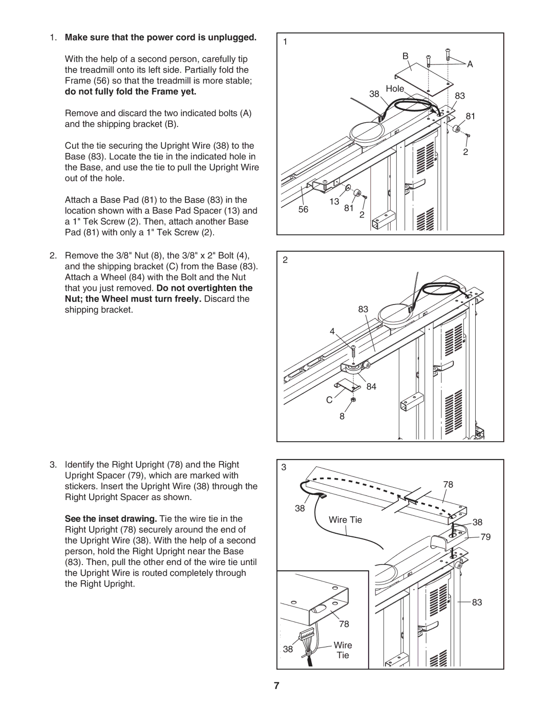 ProForm PFTL56507.0 user manual Make sure that the power cord is unplugged 