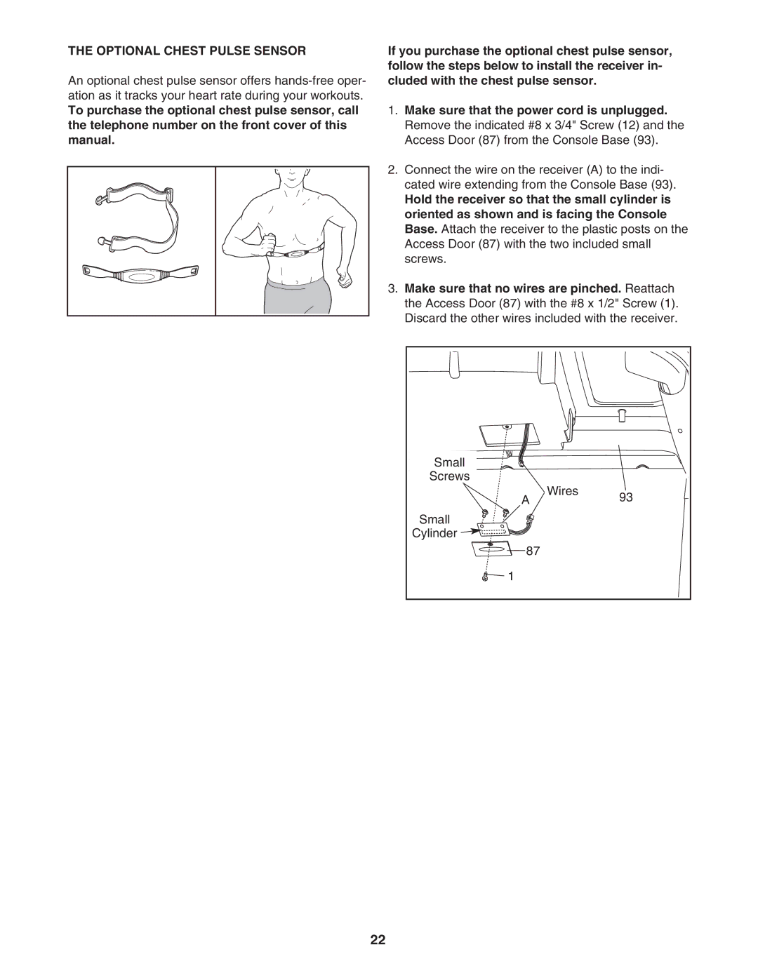 ProForm PFTL57007.0 user manual Optional Chest Pulse Sensor 