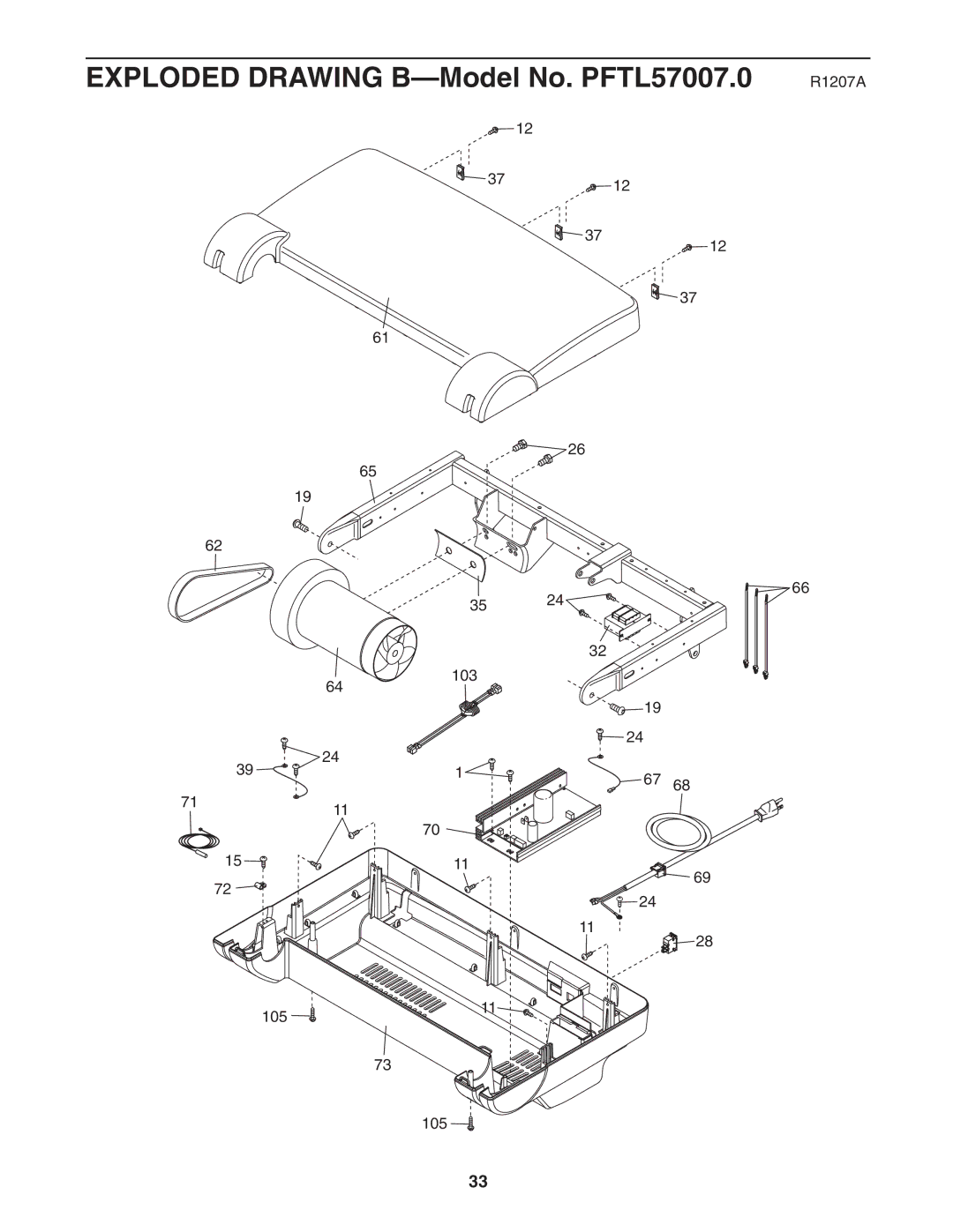 ProForm user manual Exploded Drawing B-Model No. PFTL57007.0 R1207A 