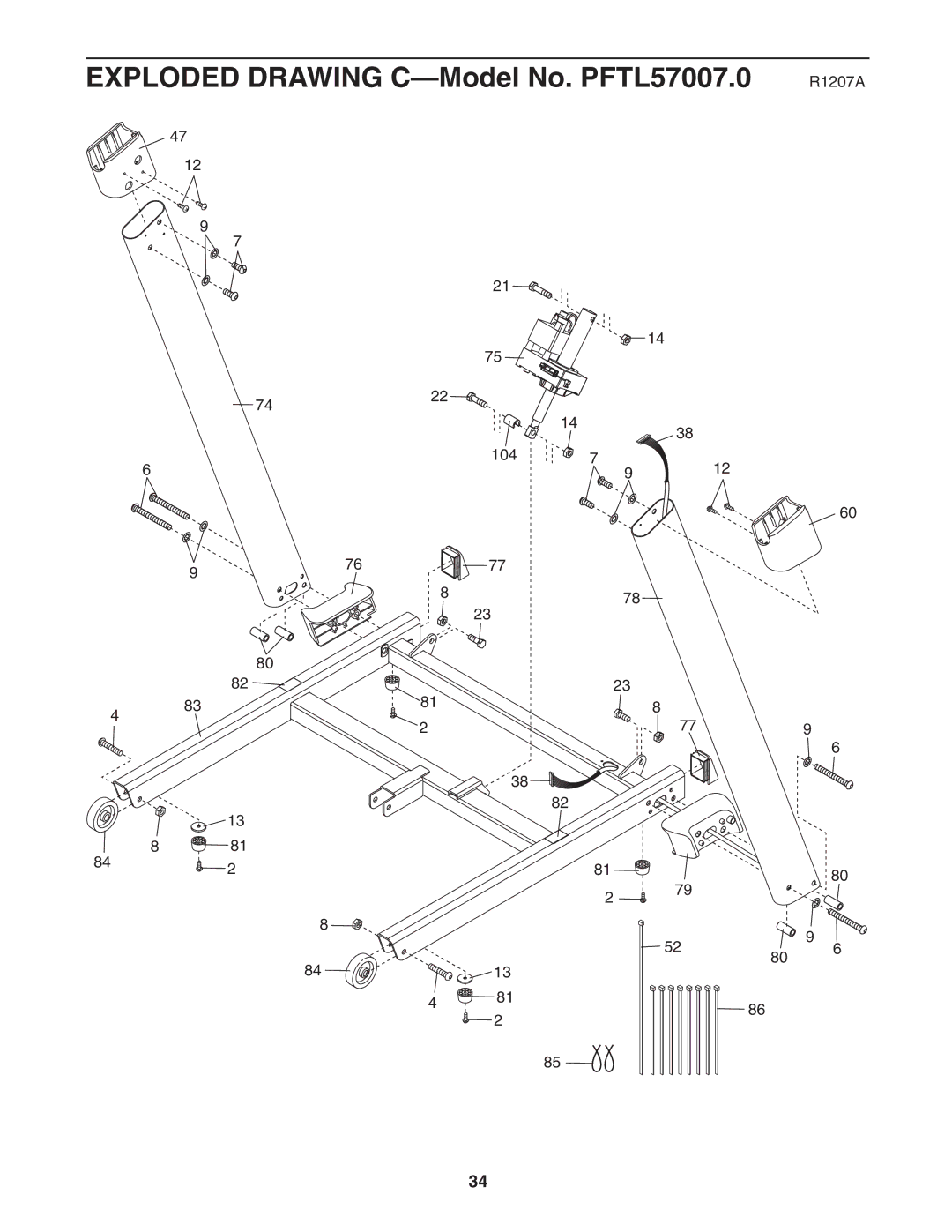 ProForm user manual Exploded Drawing C-Model No. PFTL57007.0 