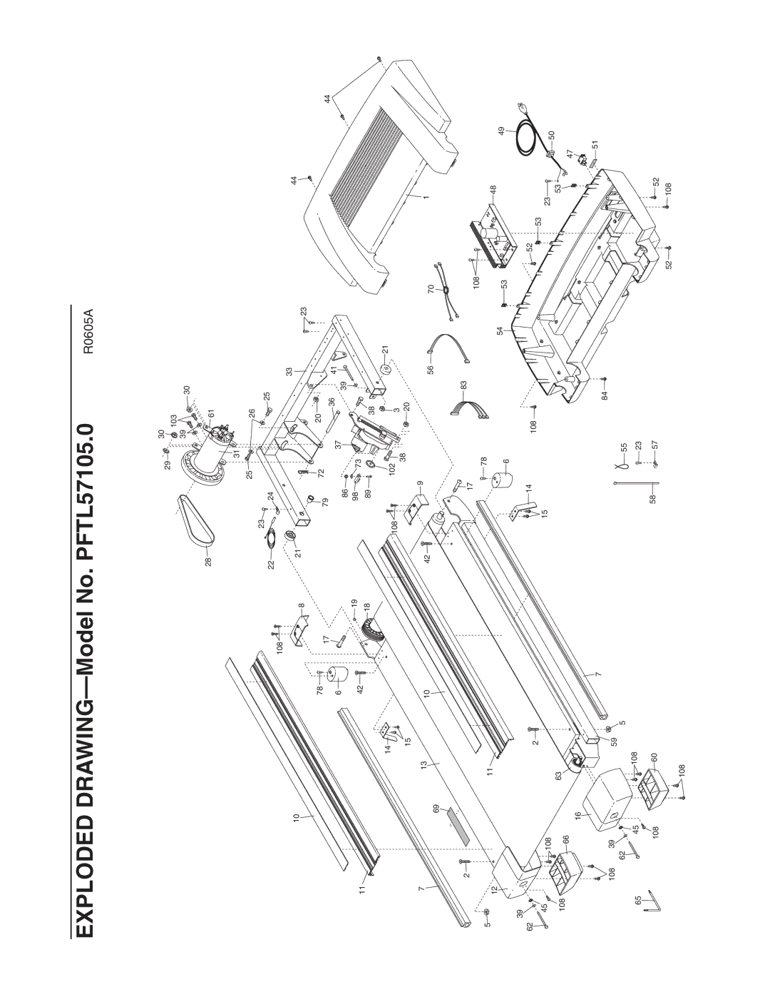 ProForm user manual Exploded DRAWING-Model No. PFTL57105.0 