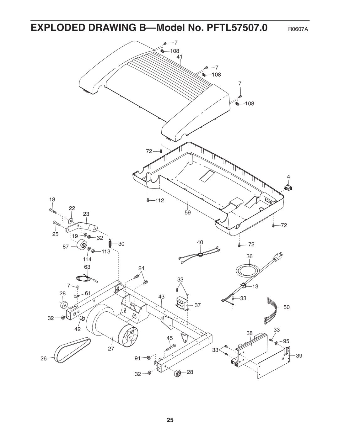 ProForm user manual Exploded Drawing B-Model No. PFTL57507.0 R0607A 