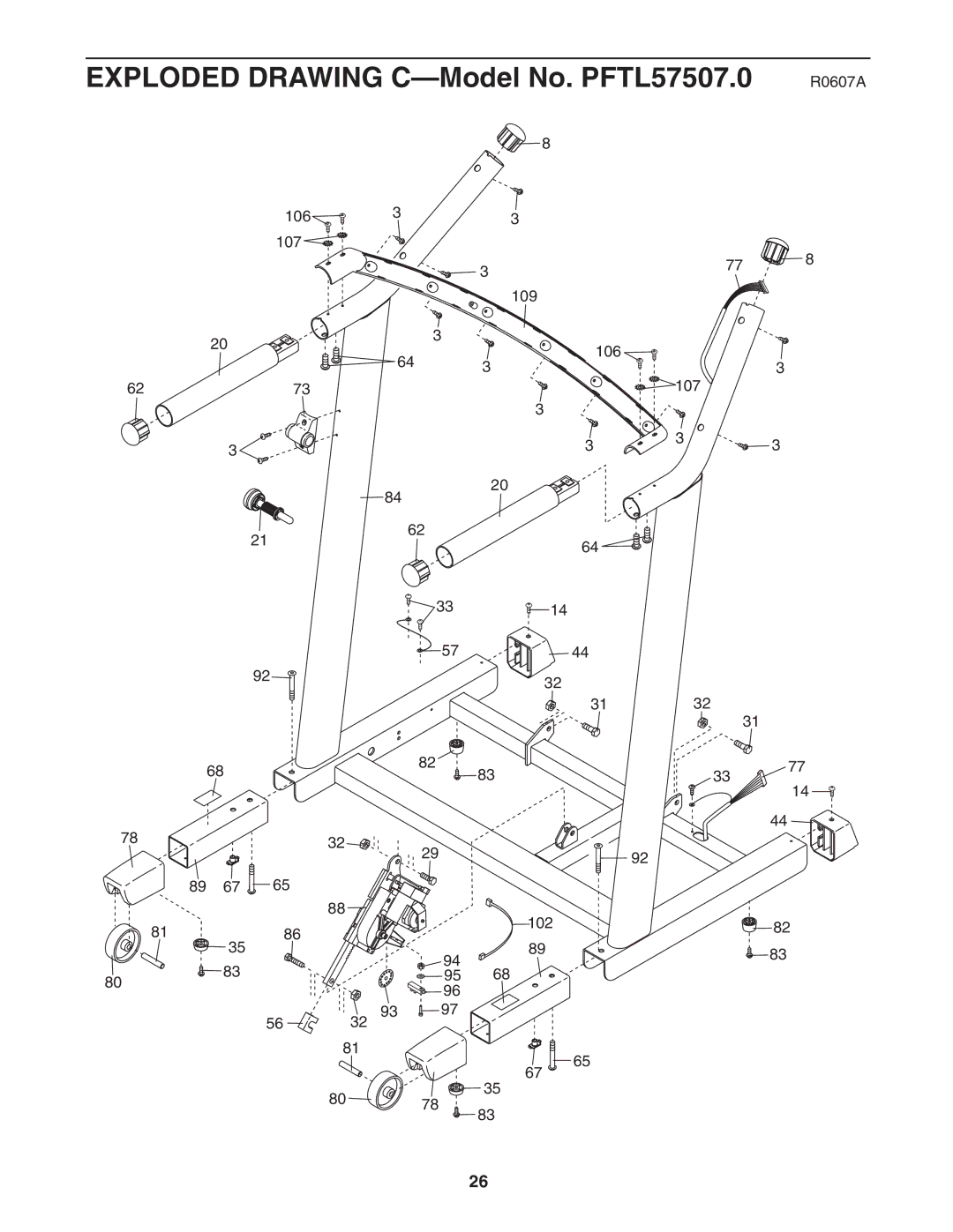 ProForm user manual Exploded Drawing C-Model No. PFTL57507.0 R0607A 