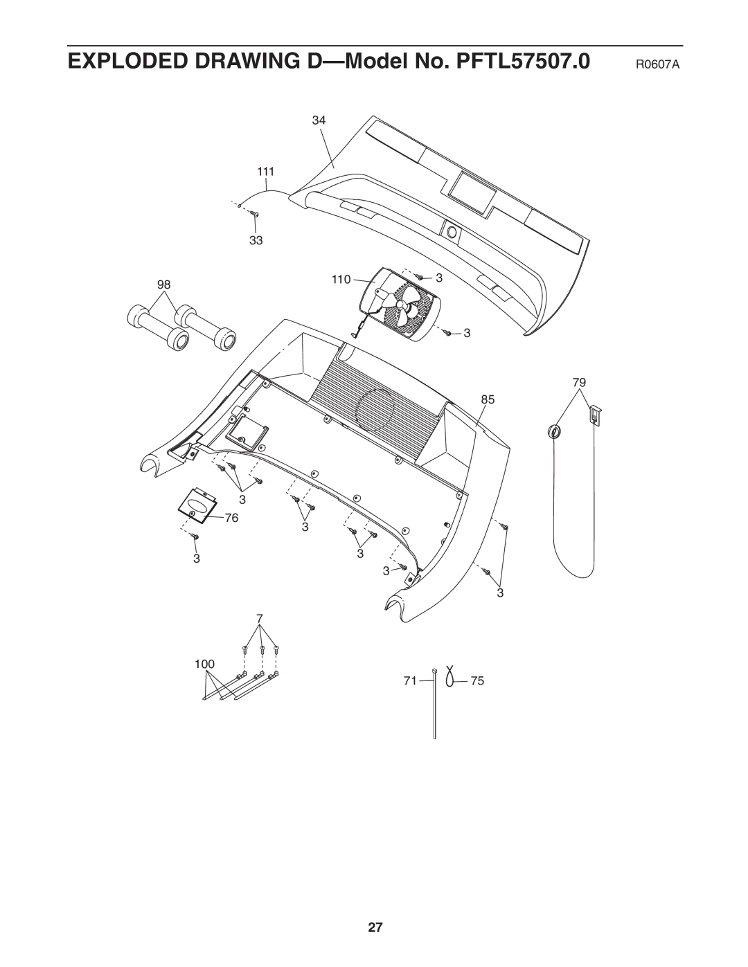 ProForm user manual Exploded Drawing D-Model No. PFTL57507.0 R0607A 