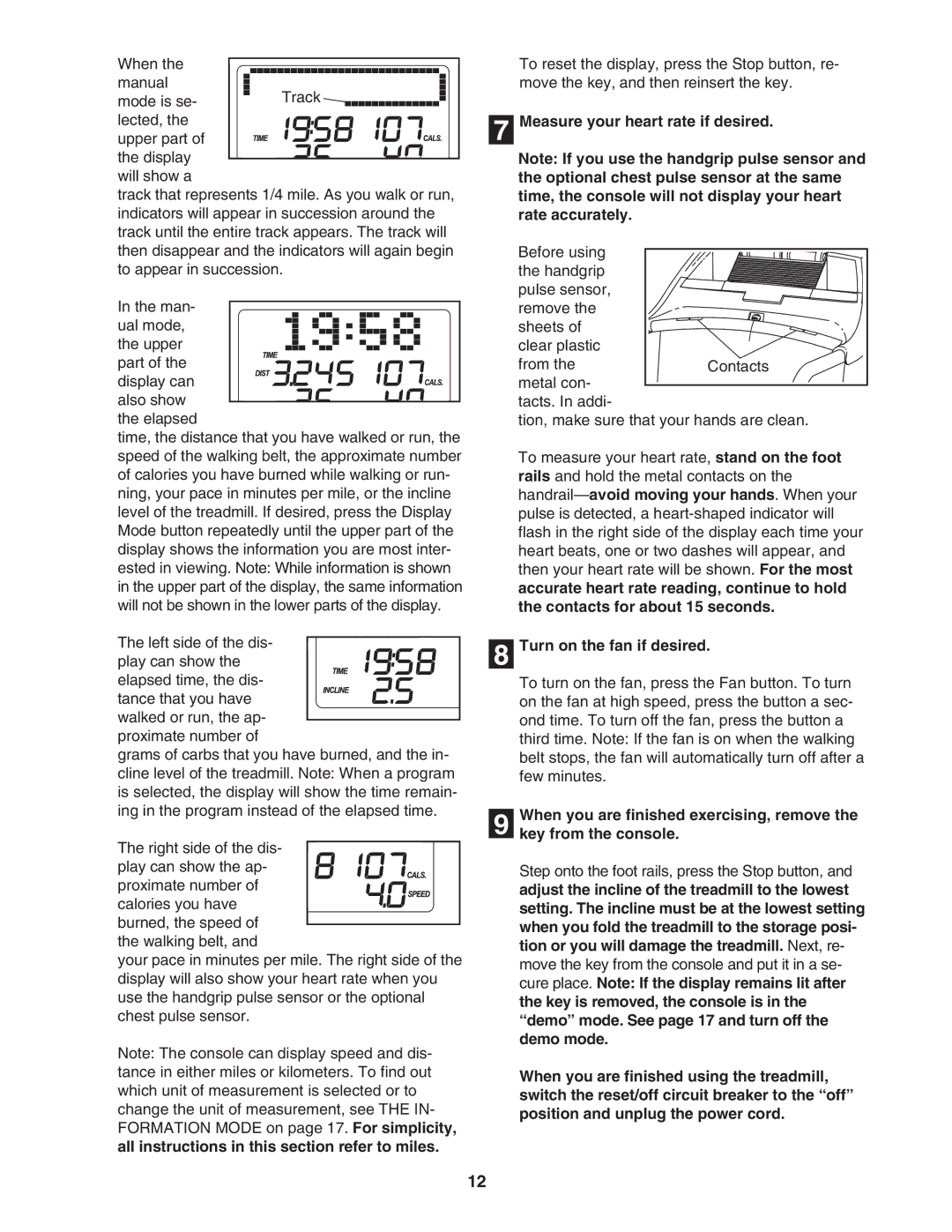 ProForm PFTL57706.0 user manual Measure your heart rate if desired, Turn on the fan if desired 