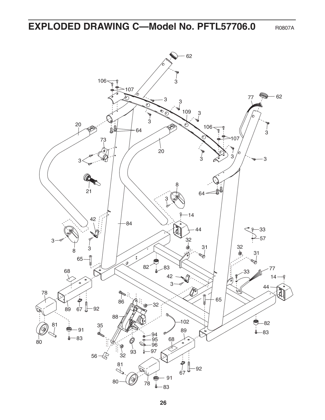 ProForm user manual Exploded Drawing C-Model No. PFTL57706.0 R0807A 