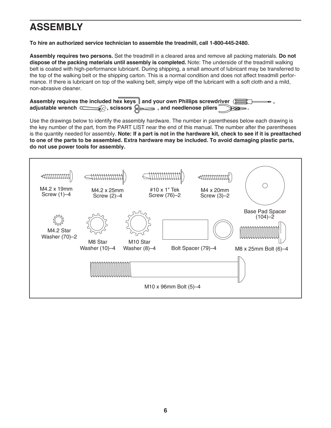 ProForm PFTL57807.0 user manual Assembly 