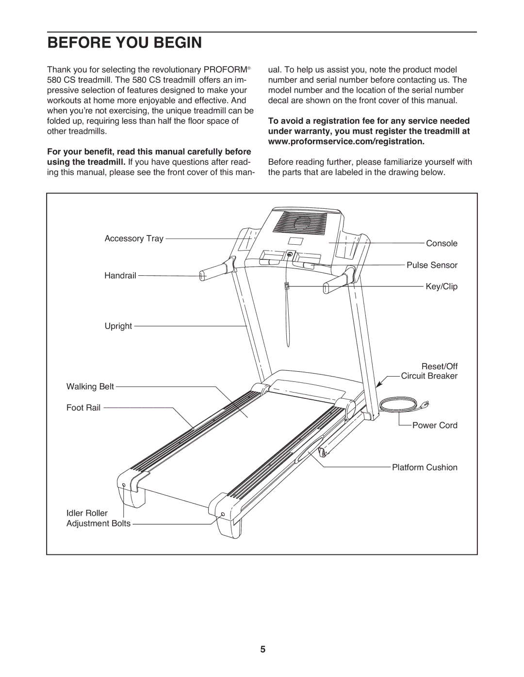 ProForm PFTL57908.0 manual Before YOU Begin 