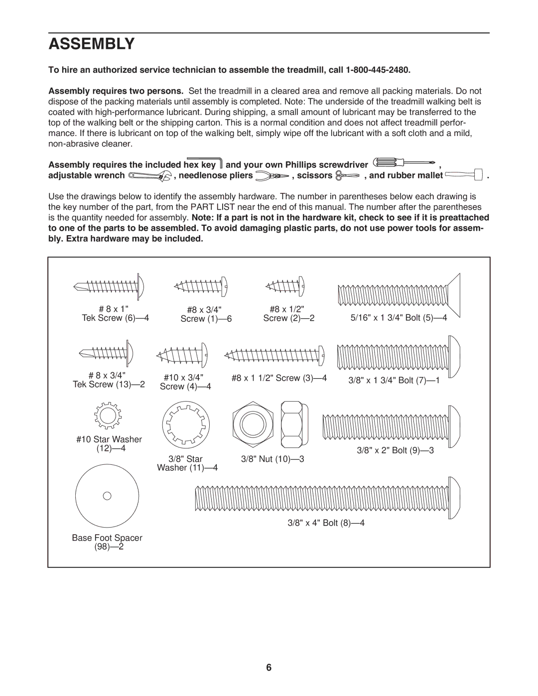 ProForm PFTL57908.0 manual Assembly 