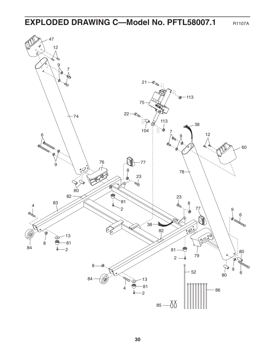 ProForm user manual Exploded Drawing C-Model No. PFTL58007.1 