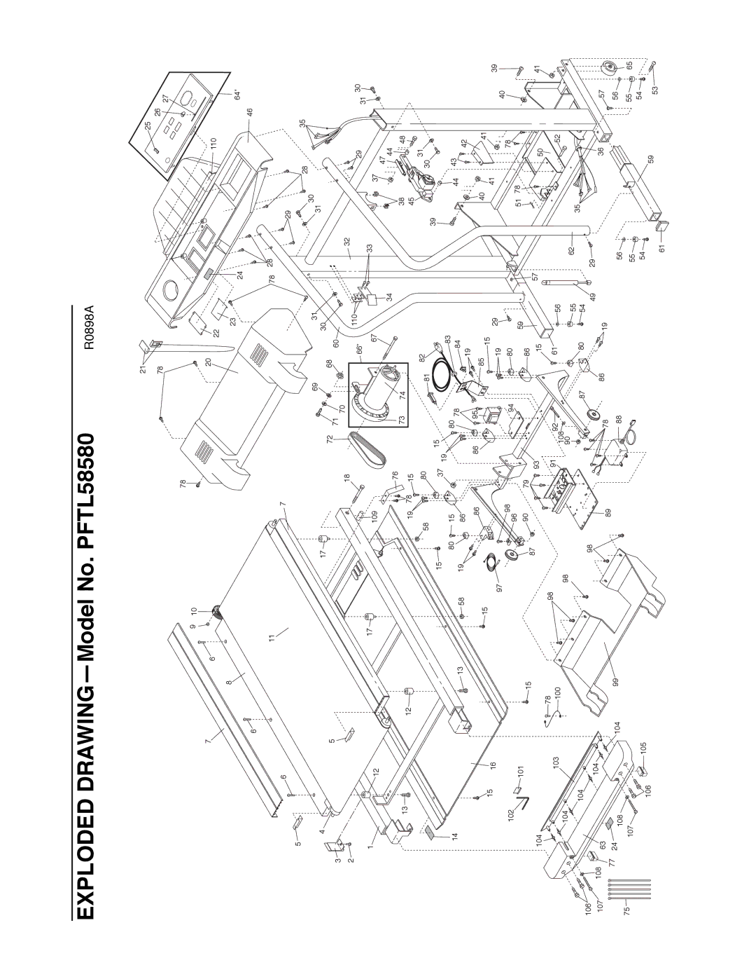 ProForm user manual Exploded DRAWINGÑModel No. PFTL58580 