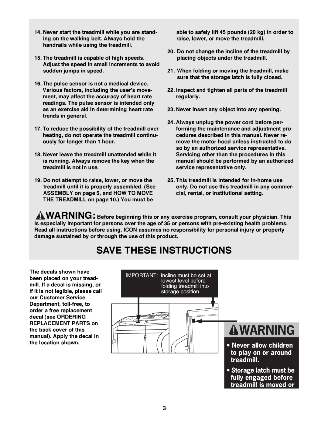 ProForm PFTL58580 user manual 