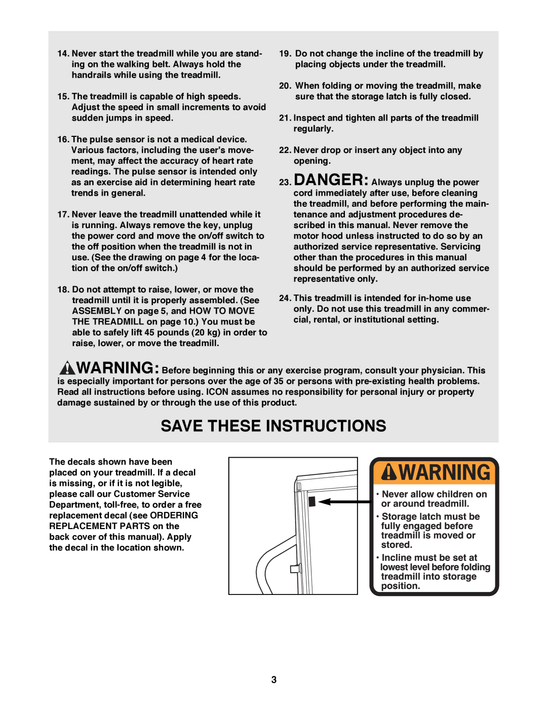 ProForm PFTL58581 user manual 