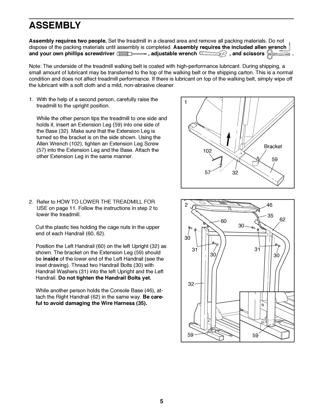 ProForm PFTL58581 user manual Assembly 