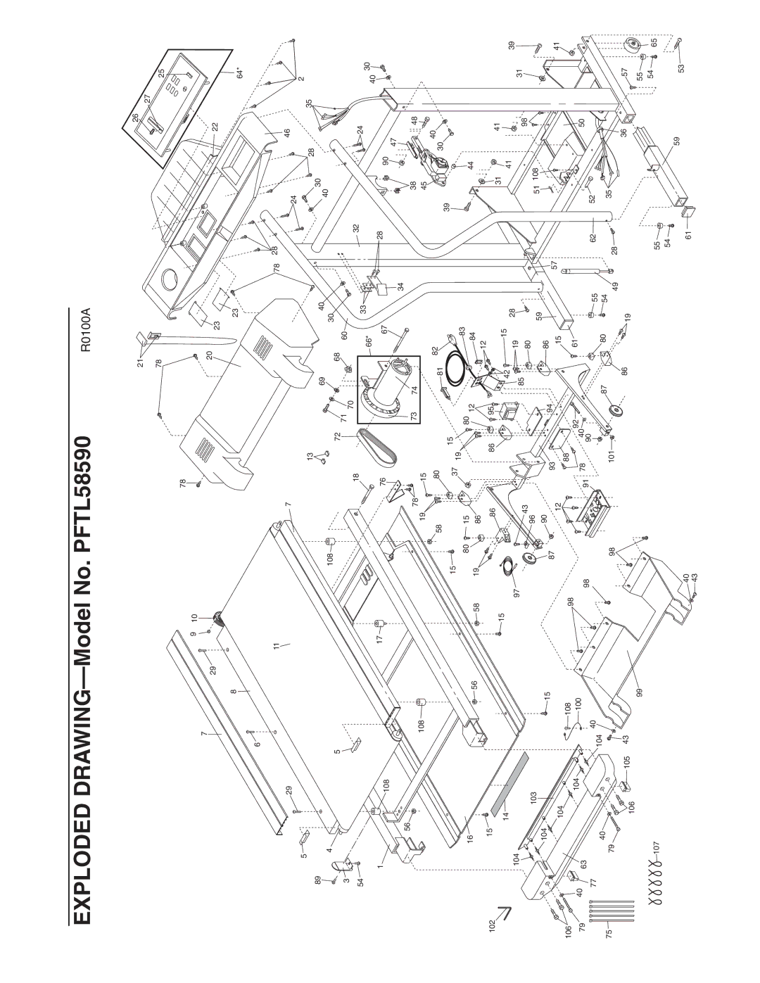 ProForm user manual Exploded DRAWING-Model No. PFTL58590 