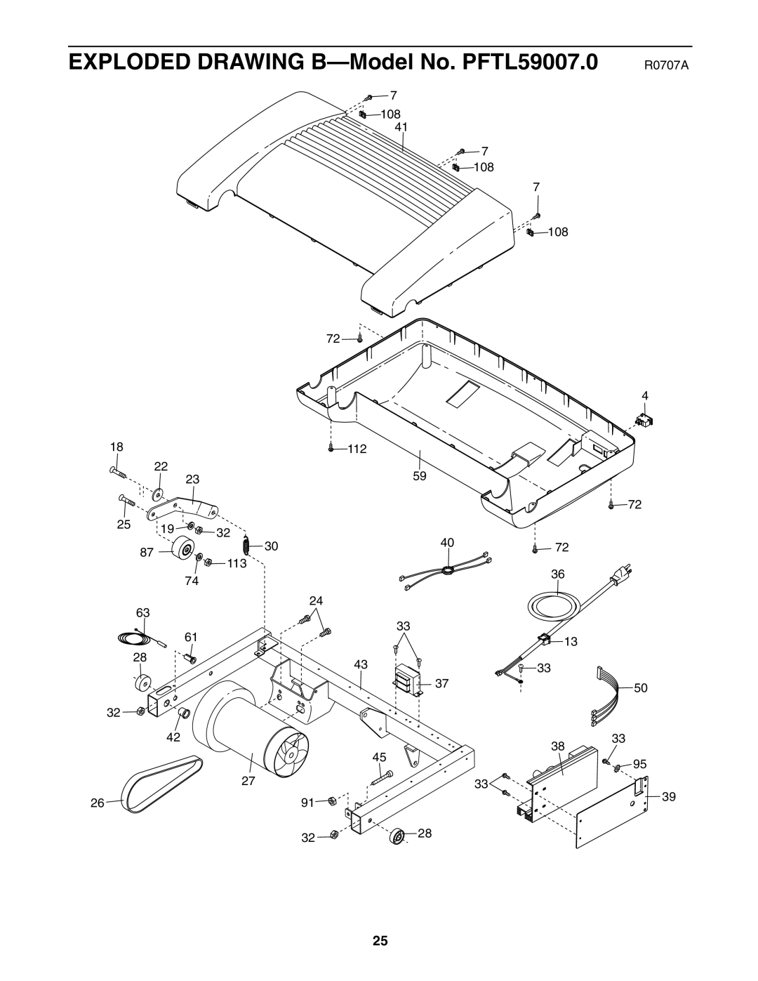 ProForm user manual Exploded Drawing B-Model No. PFTL59007.0 R0707A 