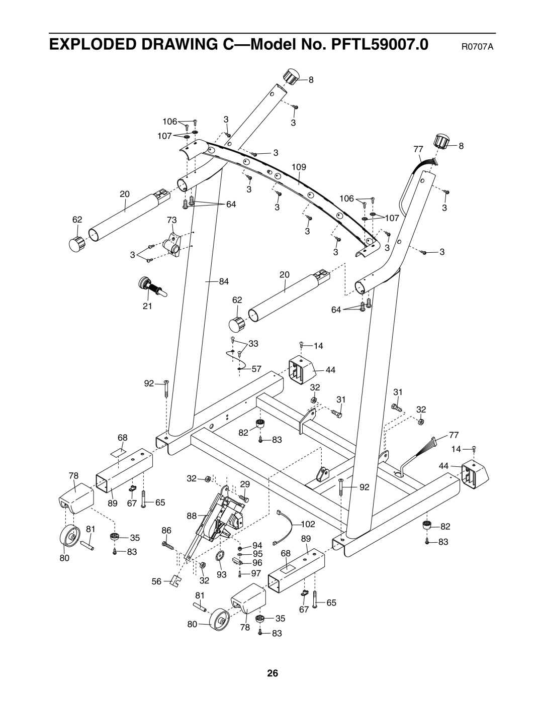 ProForm user manual Exploded Drawing C-Model No. PFTL59007.0 R0707A 