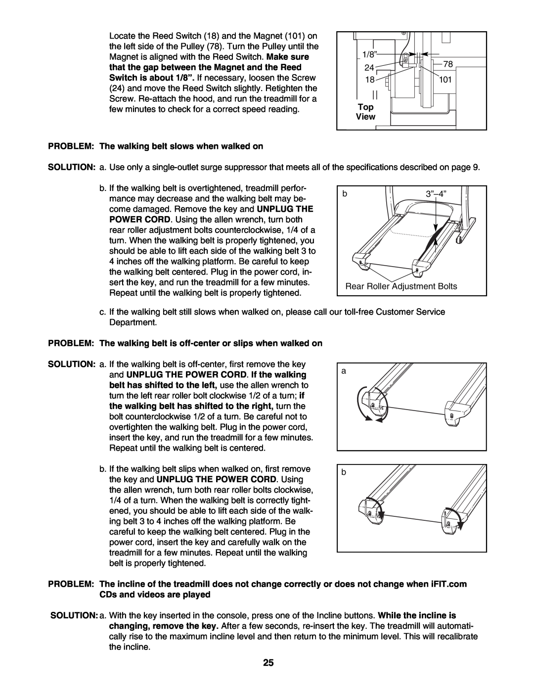 ProForm PFTL59023 user manual PROBLEM The walking belt slows when walked on, View 